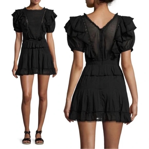 Isabel Marant Etoile Black Naoko Puff Sleeve Dress